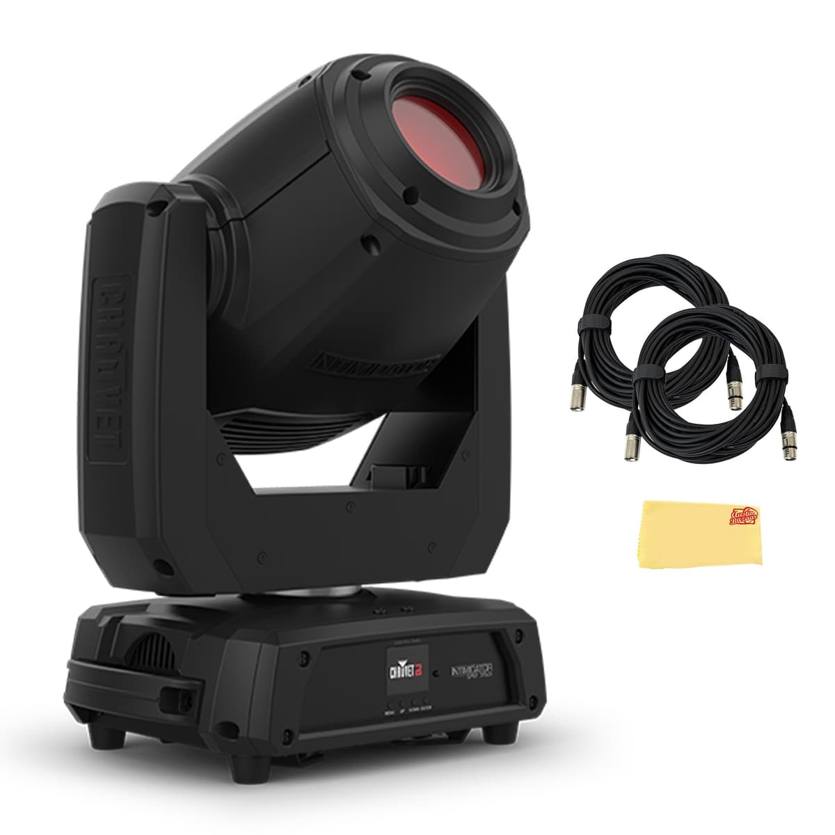 CHAUVET DJ Intimidator Spot 375ZX Bundle con cables Gearlux DMX y paño de pulido AUS-INTIMSPOT375ZX-COMBO-STD