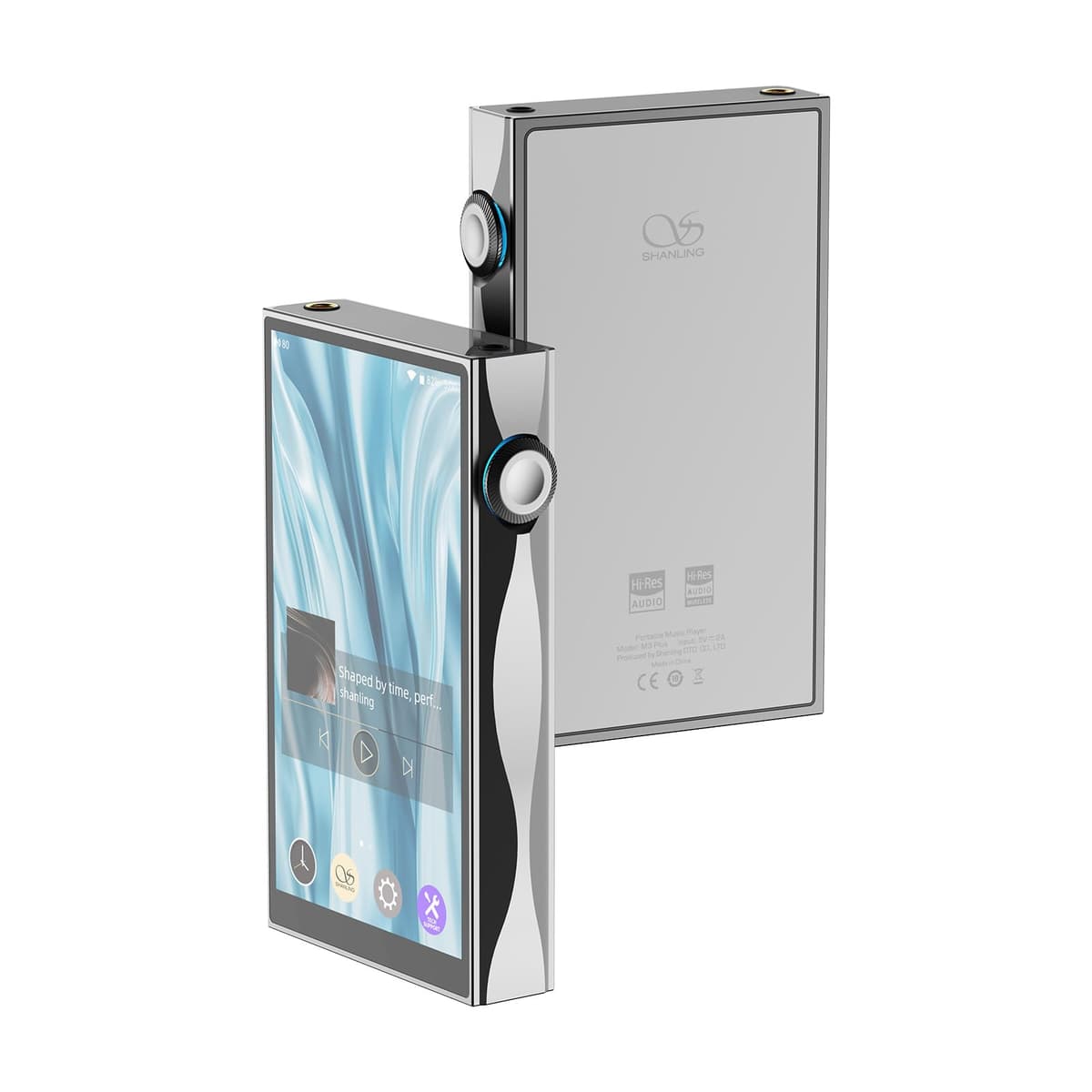 SHANLING M3 Plus Android 13 Reproductor, Reproductor de Audio Digital Portátil, MP3/MP4, Snapdragon 665 4GB+64GB, 4× CS43198 DAC, 768 kHz/32 bit, DSD512, MQA 16×, Salida 3.5 mm/4.4 mm 800 mW@32Ω (Gris)