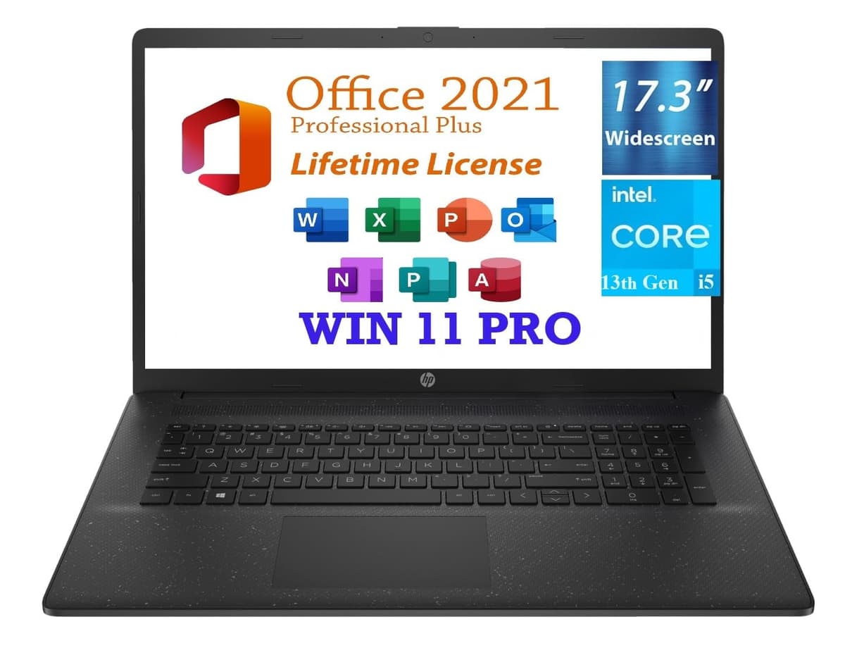 HP 17.3" HD+ Laptop Business - Intel i5-1334U, 64GB RAM, 1TB PCIe SSD, Windows 11 Pro, Office 2021 17t-cn3004208