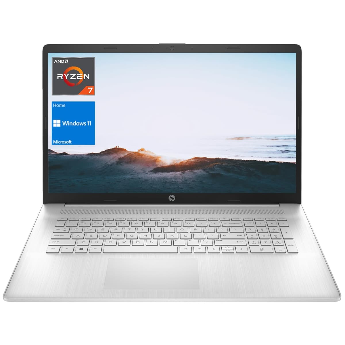 HP Essential Laptop, pantalla FHD de 17,3", AMD Ryzen 7 7730U, 32 GB RAM, SSD de 1 TB, teclado retroiluminado, teclado numérico, HDMI, cámara web, Wi-Fi 6, Windows 11 Home, color plateado TPN-I140