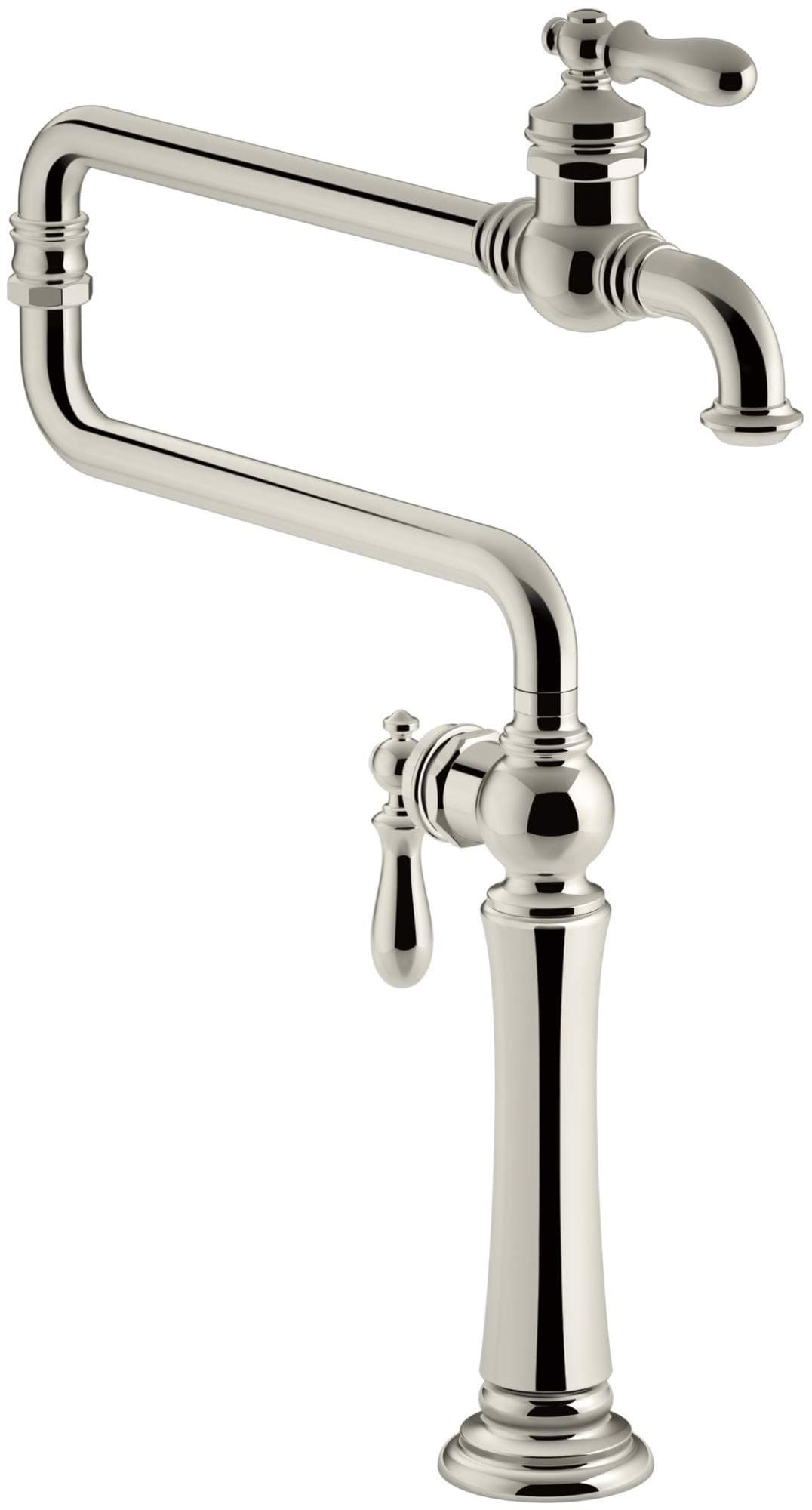 KOHLER 99271-SN Artifacts pot filler de instalación en cubierta 22", Vibrant Polished Nickel K-99271-SN