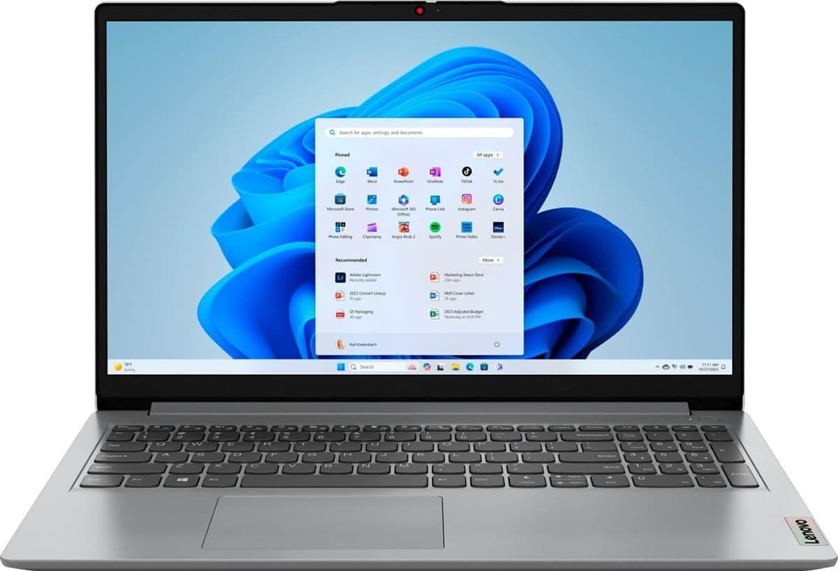Lenovo IdeaPad 2023 Laptop 15.6" FHD 1920 x 1080 LED Retroiluminada Intel 12.ª generación i3-1215U de 6 núcleos 24GB DDR4 2TB SSD Wi-Fi 6 Windows 11 Home Bluetooth 5.2 Cámara HD 720p Pantalla táctil Teclado numérico 15IAU7