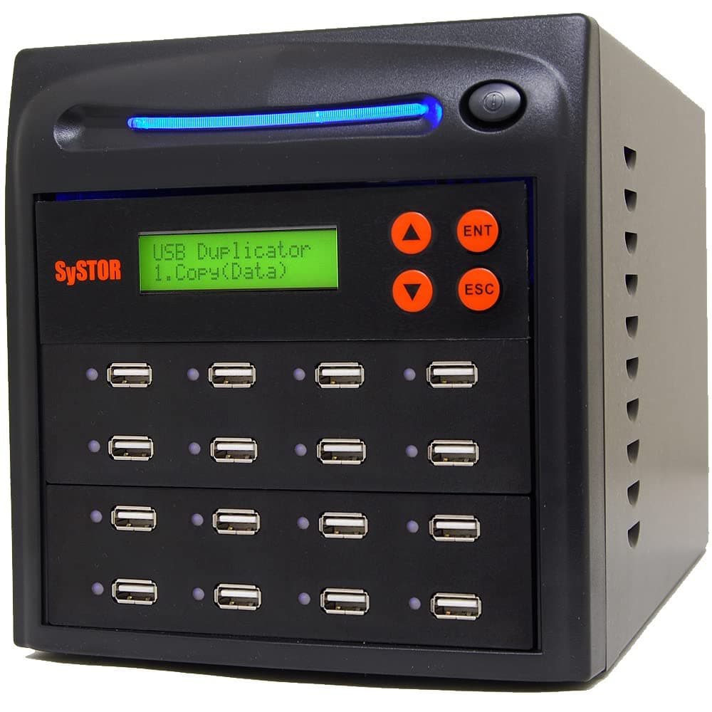 Systor 1 a 15 Duplicador USB - Copia y sanitiza unidades USB de forma independiente (SYS-USBD-15)