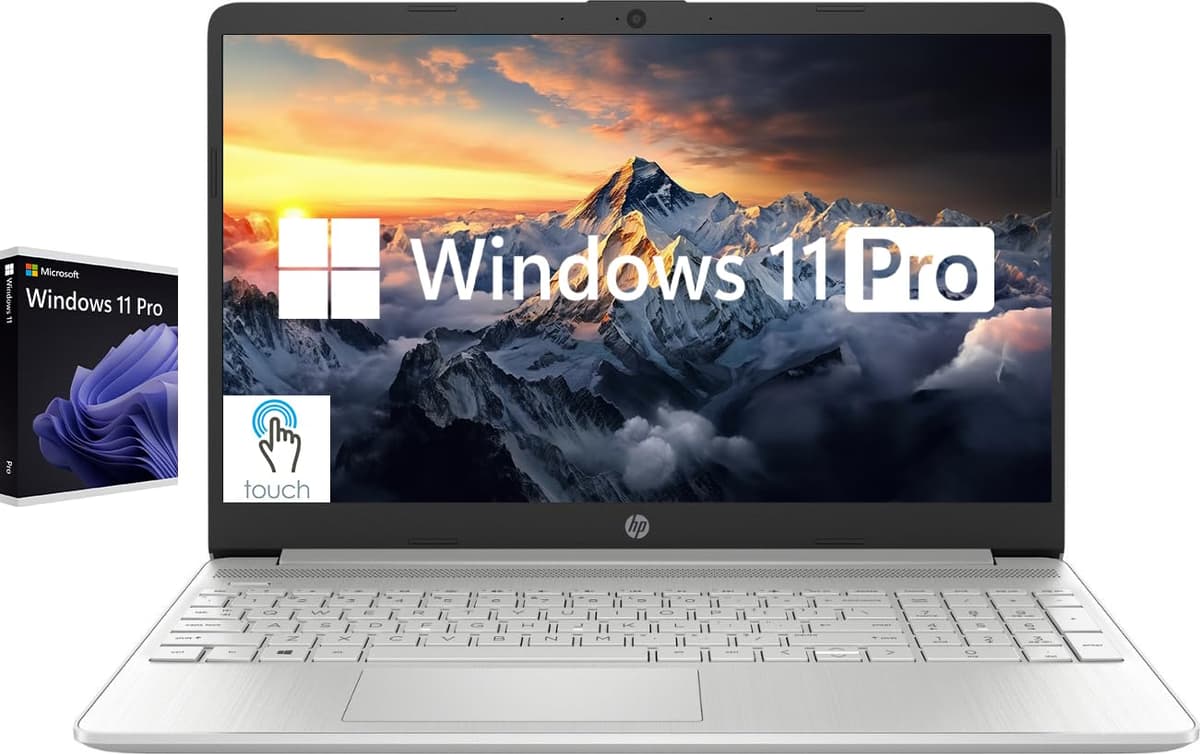 Computadora portátil empresarial HP táctil 15.6", Windows 11 Pro, Intel Core i7-1255U de 10 núcleos, 16 GB RAM, SSD 1 TB, gráficos Intel Iris Xe, pantalla FHD IPS, larga duración de batería, plateado hp laptop computer