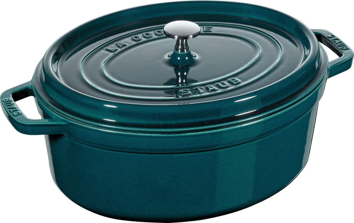 STAUB Cocotte ovalada 37 cm La Mer - Cazuela de hierro fundido esmaltado 1103737