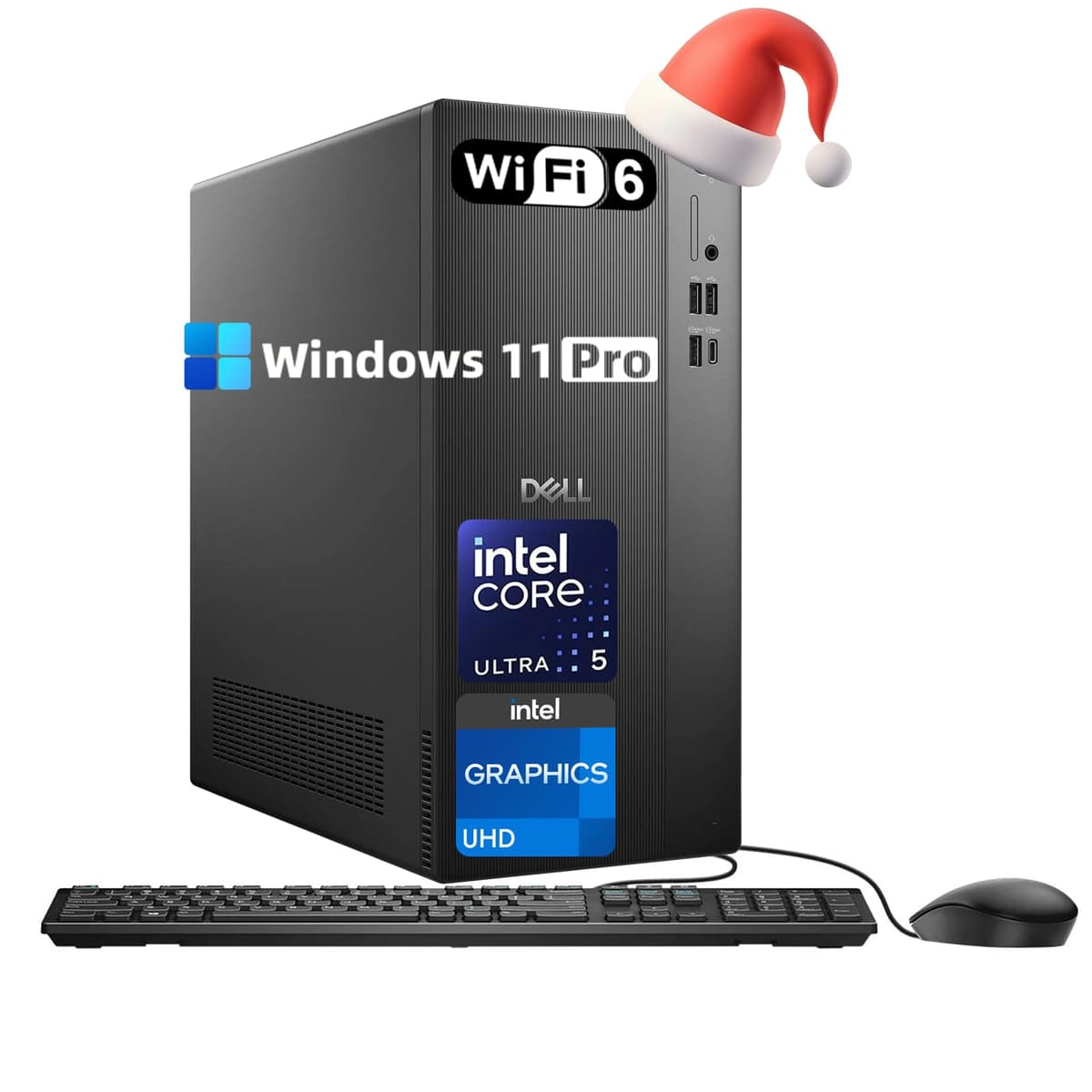 Dell ECT1250 Torre - Intel Ultra 5 de 10 núcleos 225 (hasta 4.9 GHz), Intel UHD, Wi-Fi 6, Bluetooth 5.4, Windows 11 Pro (32 GB DDR5, 2 TB SSD)