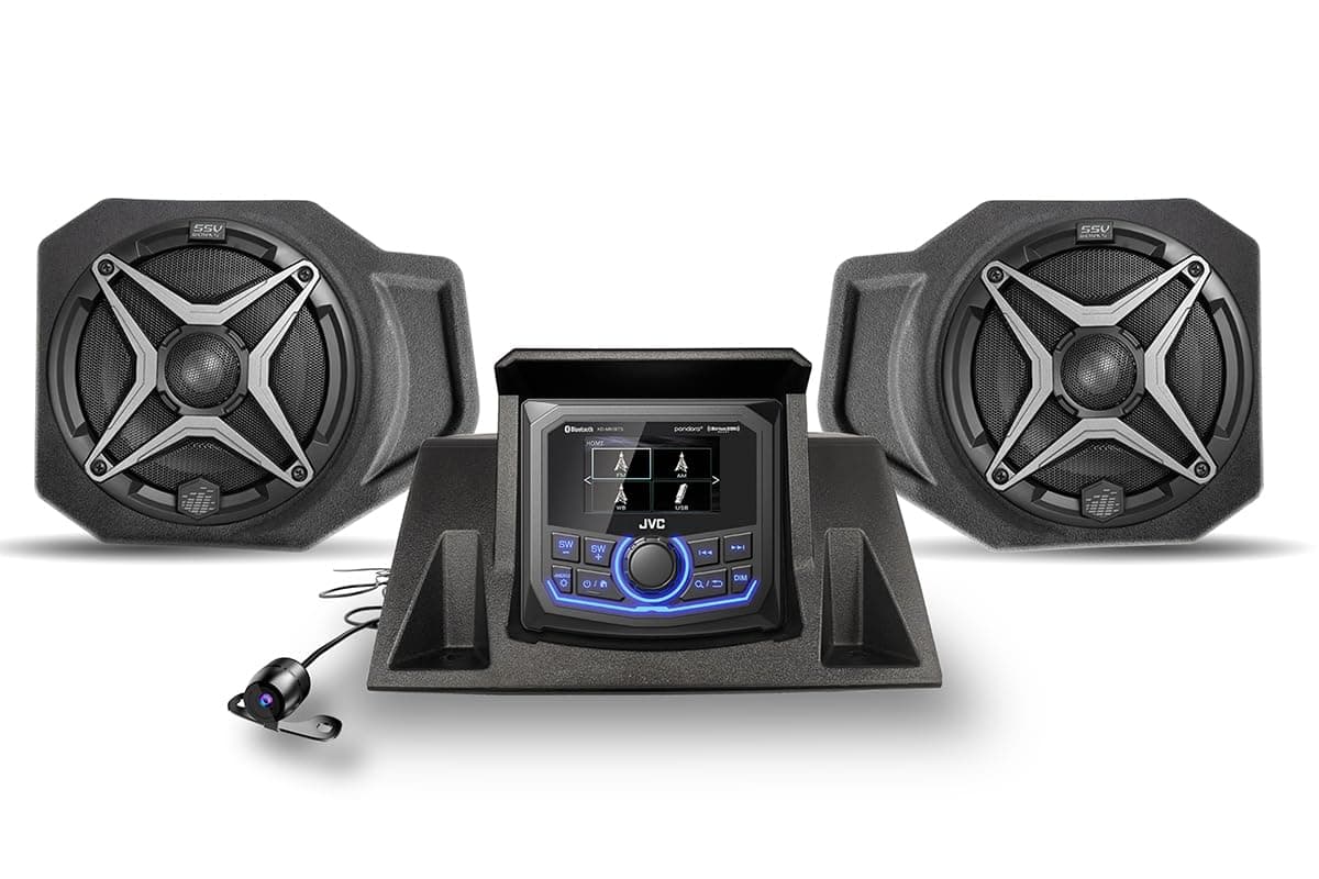 SSV Works 2018-2024 Polaris Ranger XP 1000 Kit de Radio Estéreo Todo en Uno Plug-and-Play con Receptor KD-MR305BTS y Cámara de Retroceso - Z-RG4-2A1 193282476
