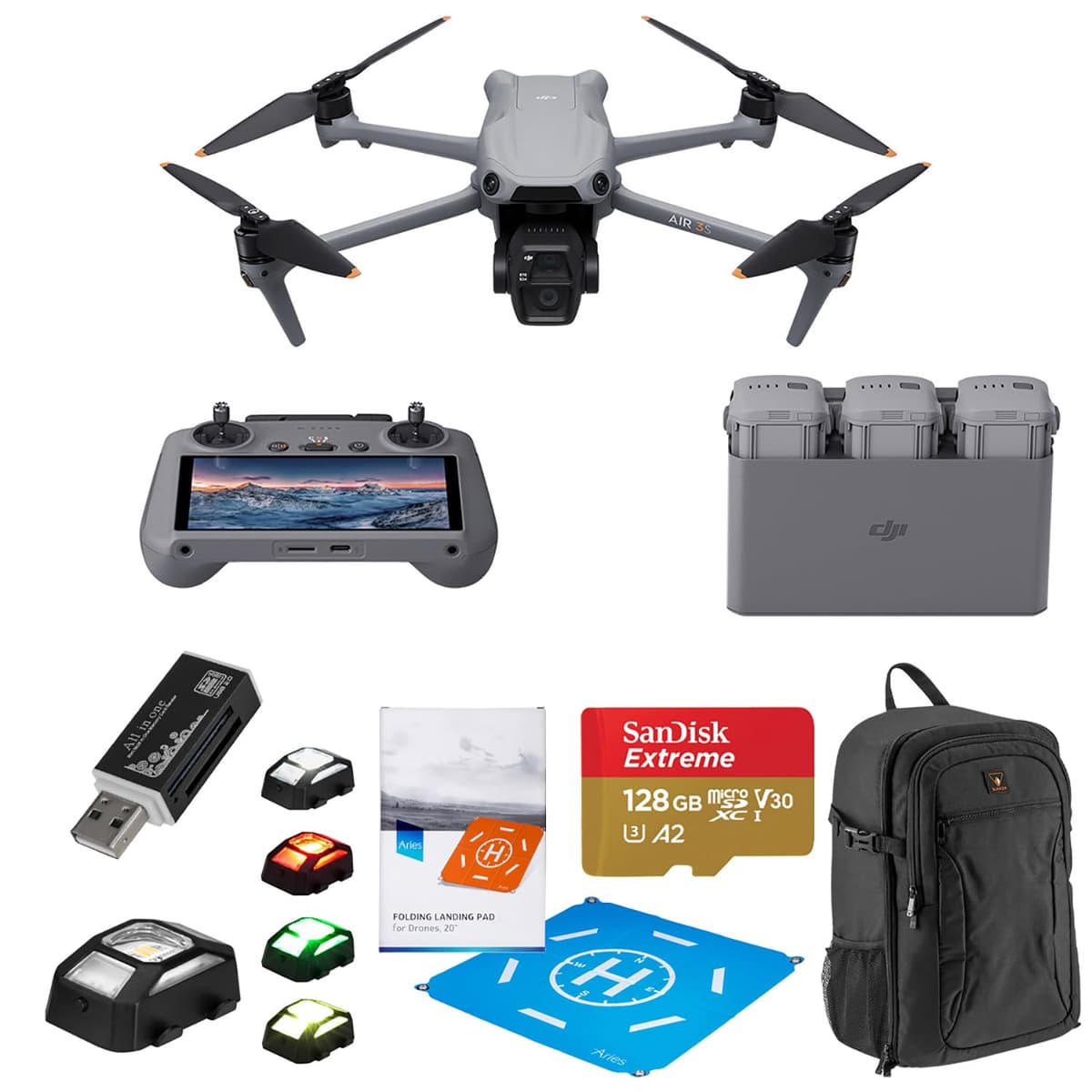 DJI Air 3S Fly More Combo con RC 2 y 3 Baterías (Sistema de Doble Cámara) 6937224131767
