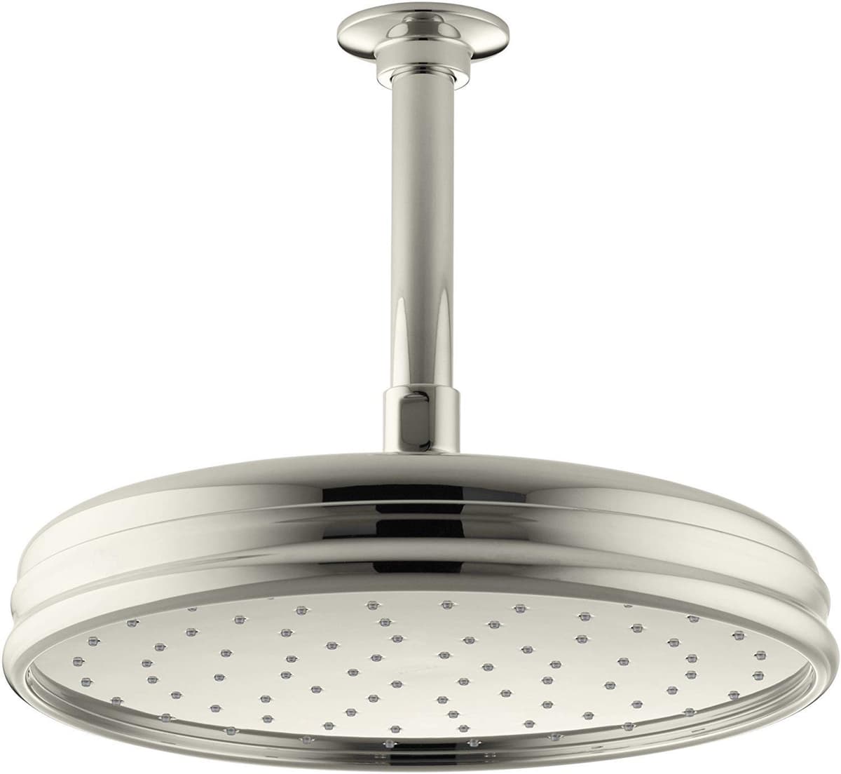 Kohler 13693-SN Traditional 10" Single-Function Rainhead, 2.5 gpm, Polished Nickel K-13693-SN
