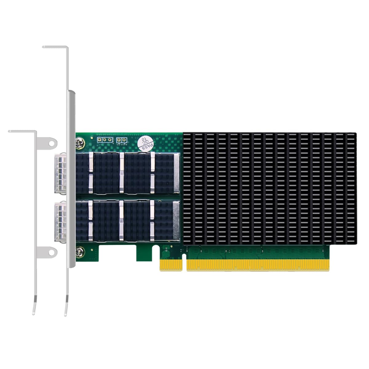 GLOTRENDS ST7437 Tarjeta de Red Ethernet 2 Puertos 100Gb QSFP56 con Controlador Mellanox ConnectX-6 Dx, Interfaz PCIe 4.0 x16, RDMA (RoCE), No Infiniband