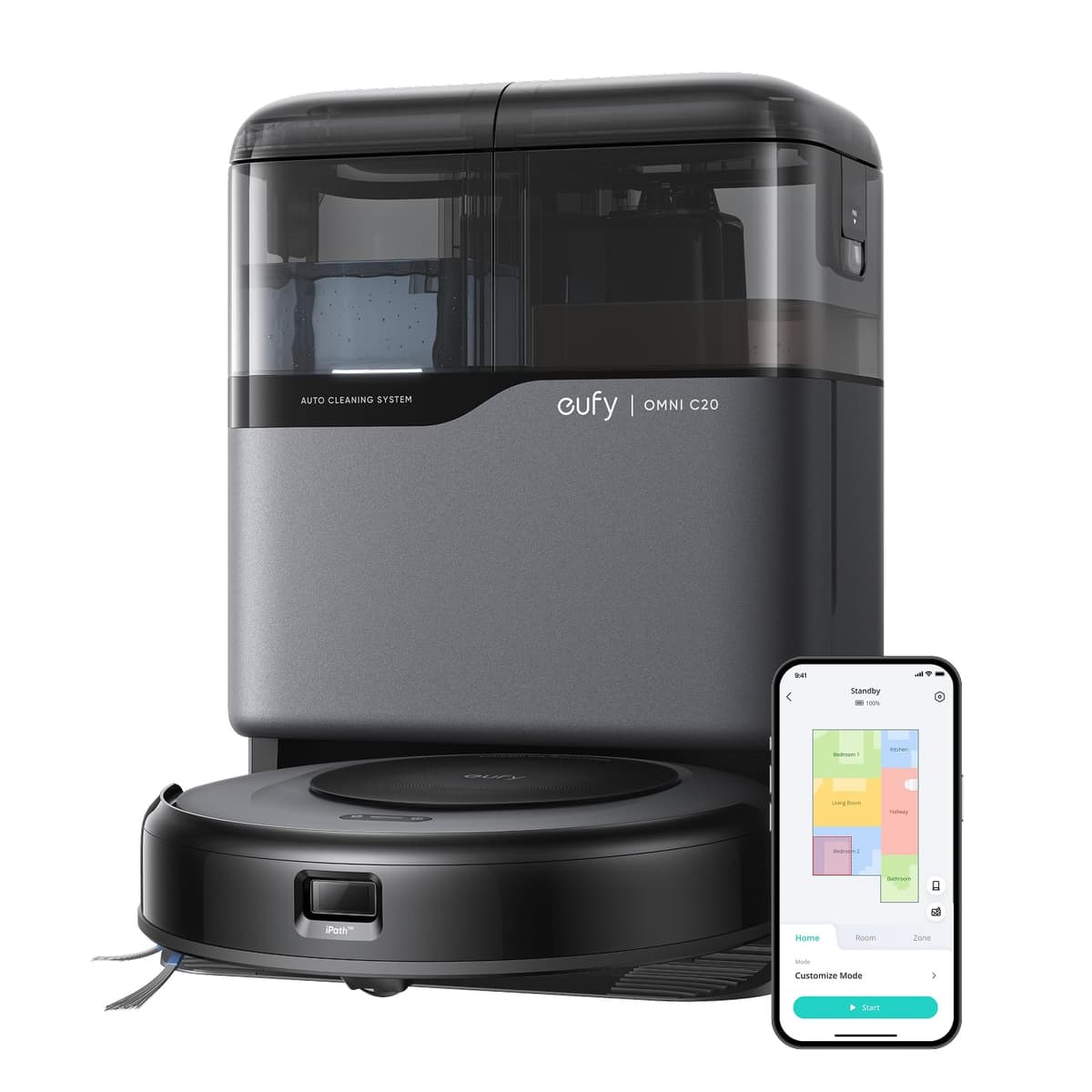 eufy Omni C20 Robot aspirador y trapeador con estación todo en uno, 7000 Pa, autolavado y autosecado T2280