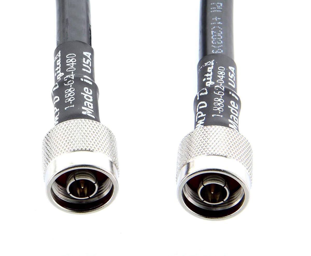 Cable coaxial MPD Digital LMR400 I Conectores N macho a N macho I Coaxial RF de baja pérdida I Jumper, CB, radioafición, transmisores, antena I 200 pies 400-n-mm-200