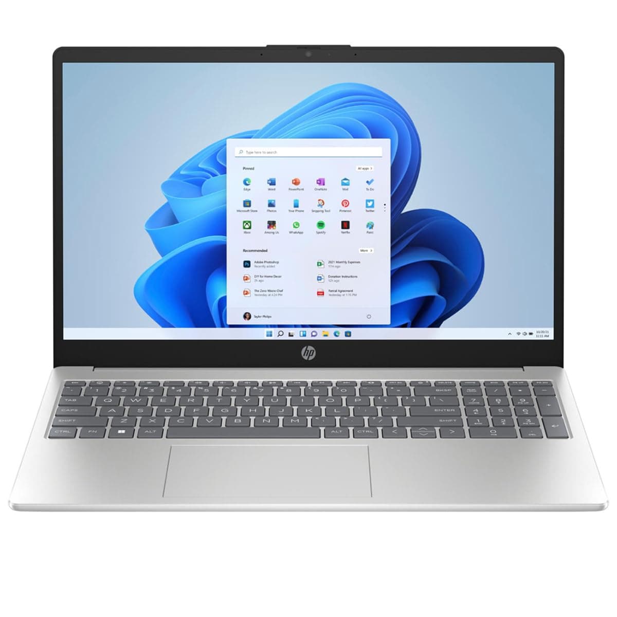 HP Portátil táctil 15.6" HD, Intel Core i5-1135G7, 8GB RAM, 512GB SSD, Gráficos Intel Iris Xe, Windows 11 Home, Plateado Natural, 6Q368UA-0 7X8S7UAR