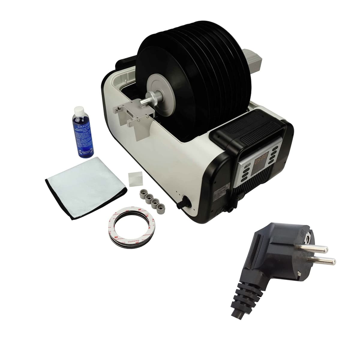 iSonic P4875II-CE+MVR10 Limpiador ultrasónico motorizado de vinilos, 220V con enchufe VDE para Europa (10 discos)