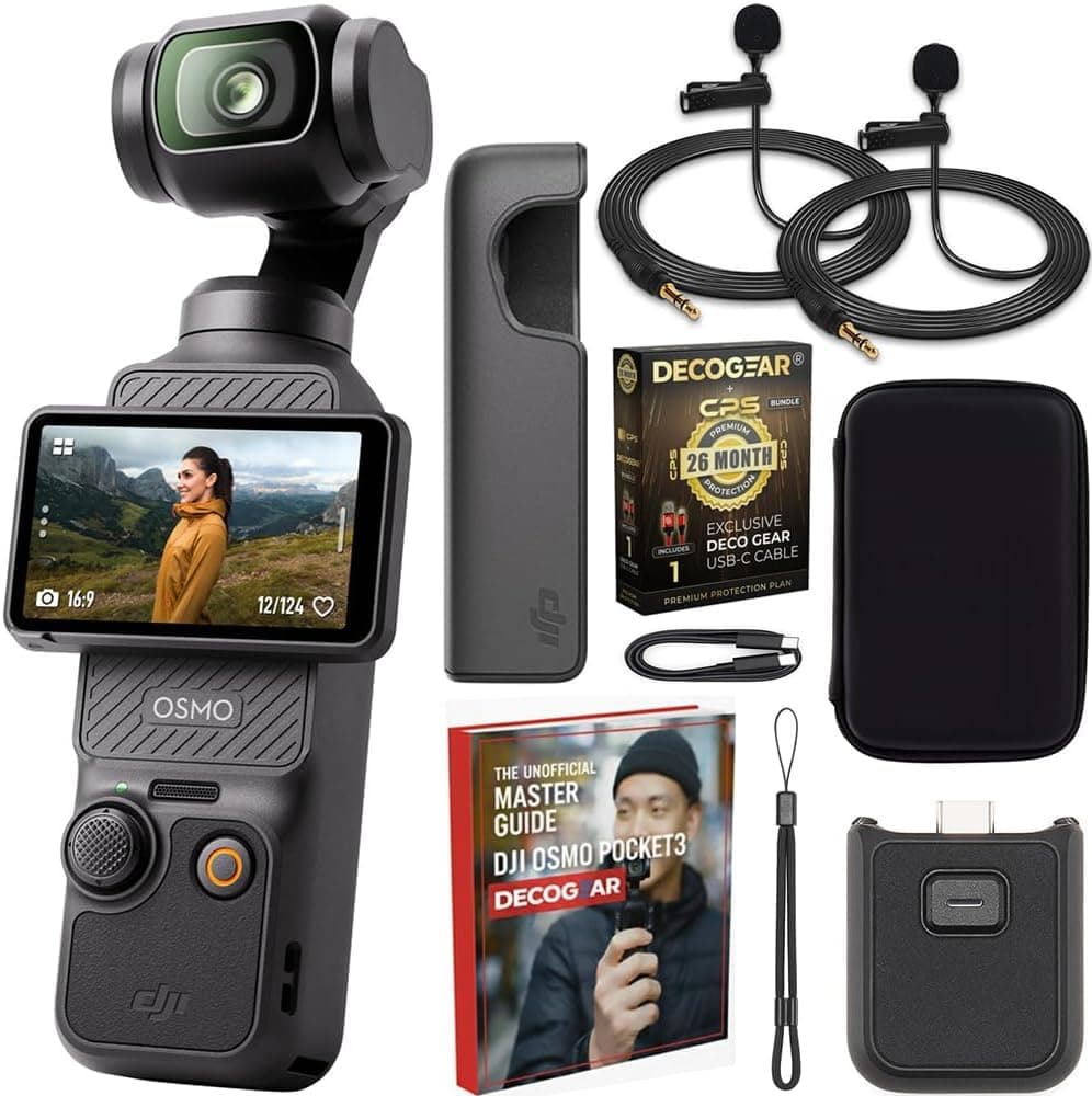 DJI Osmo Pocket 3 Bundle - Cámara gimbal 1" 4K120fps con 26 meses de protección y kit de accesorios E22DJIOSMOPOCK3