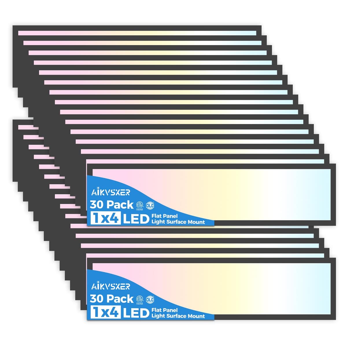 AIKVSXER 1x4 Panel LED 50W 5500LM Dimmable 3 tonos 48in Super Fino Negro MC-BP14F-50KDN