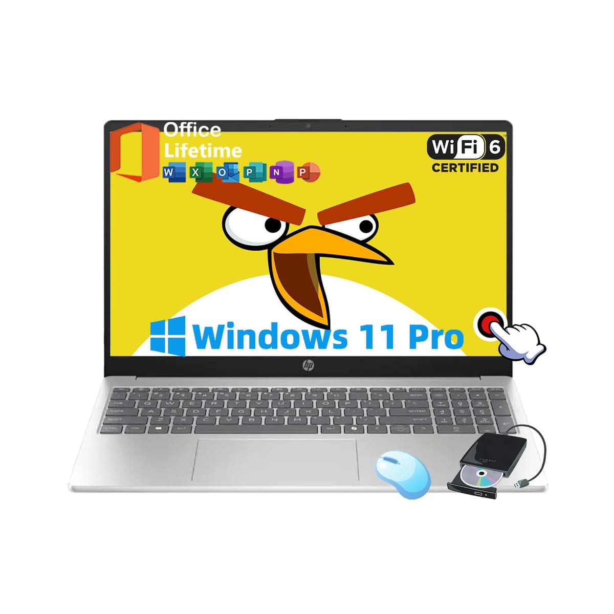 HP Flagship Laptop táctil de 15.6" para negocios y estudiantes, MS Office de por vida, Windows 11 Pro, Intel i3 1315U con AI Copilot, pantalla táctil HD, Wi-Fi 6, larga duración de batería, 32GB RAM, 2TB SSD HP Touchscreen Laptop Computer