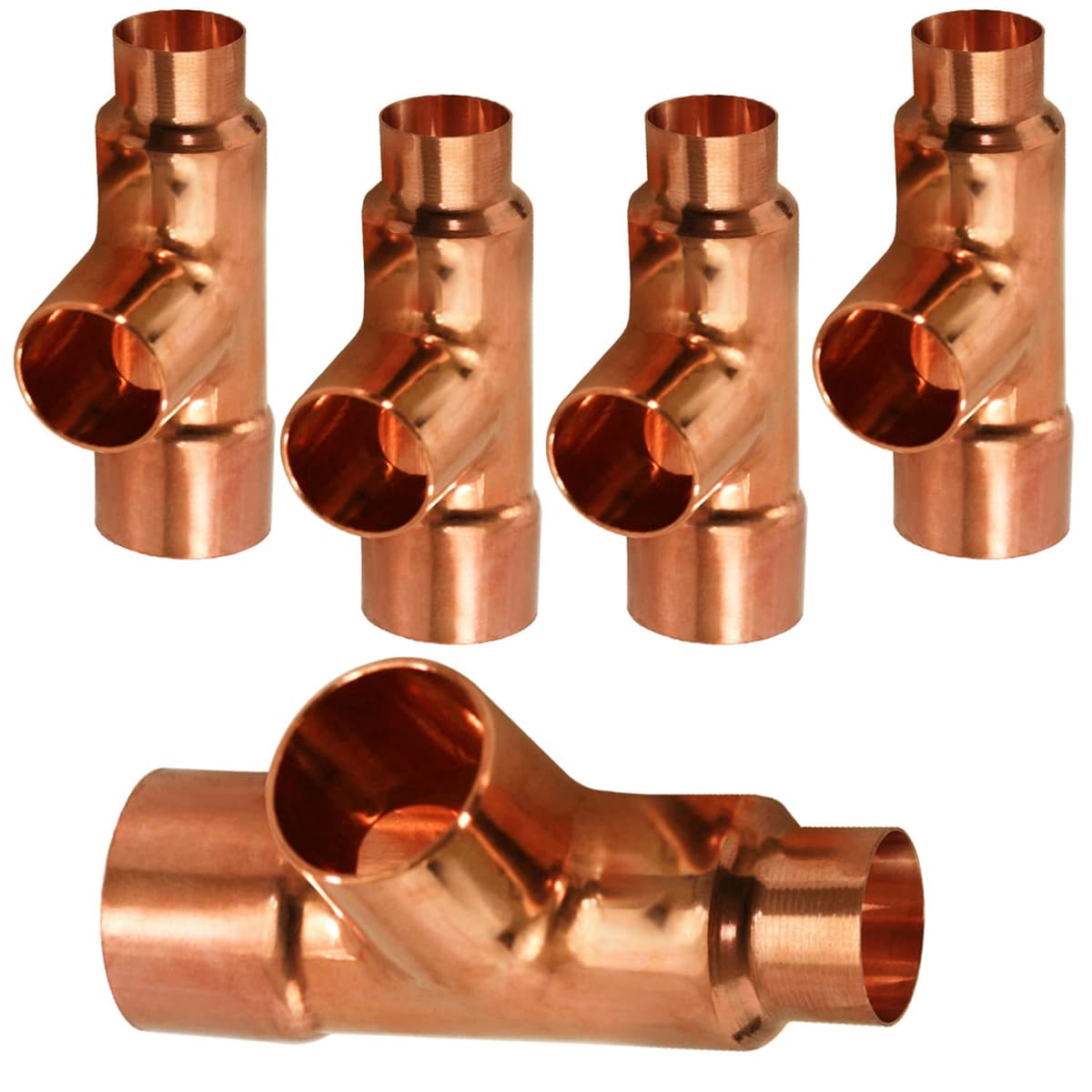 Supply Giant DDSU3222-5 Tee Reductor Cobre con extremos para soldar, 3 x 2 x 2-1/2