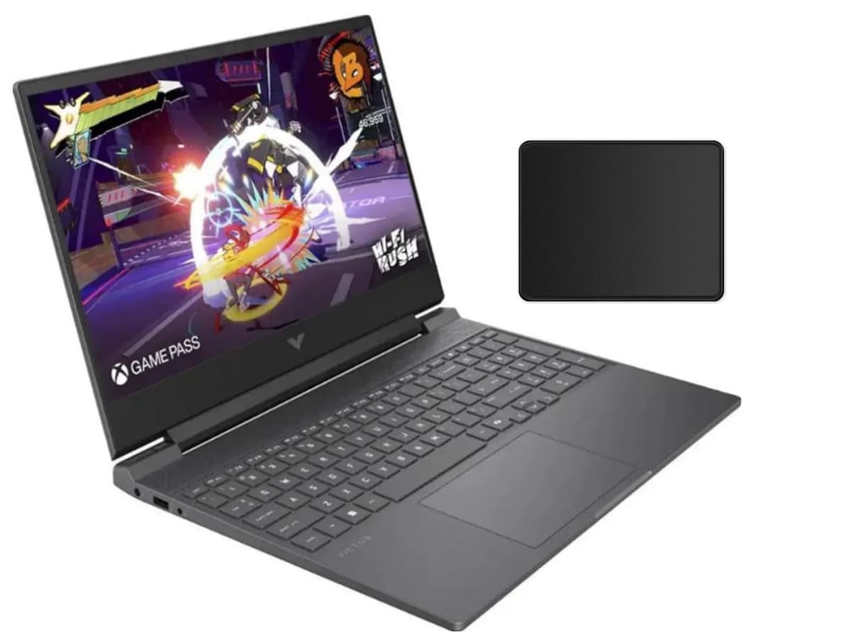 HP Victus 15.6" 144Hz Full HD Laptop Gaming | AMD Ryzen 7 7445HS | NVIDIA GeForce RTX 4050 | Copilot | Teclado retroiluminado | 16GB RAM DDR5 | 1TB SSD | Plata Mica | Windows 11 Pro | Paquete con mousepad hp laptop