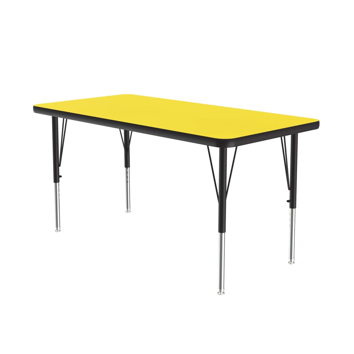 Correll A2436-REC-38 Mesa rectangular 24x36" ajustable en altura, Yellow