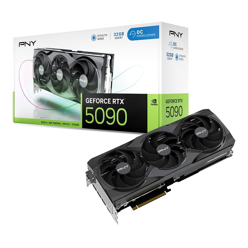PNY NVIDIA GeForce RTX 5090 OC Triple Fan - 32GB GDDR7, PCIe 5.0, HDMI/DP 2.1 VCG509032TFXPB1-O