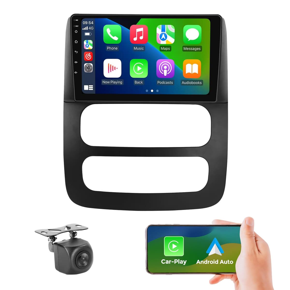 RONGJI Radio Android 9" IPS 8GB+256GB para Dodge RAM 1500/2500/3500 (2002-2005) con CarPlay y Android Auto