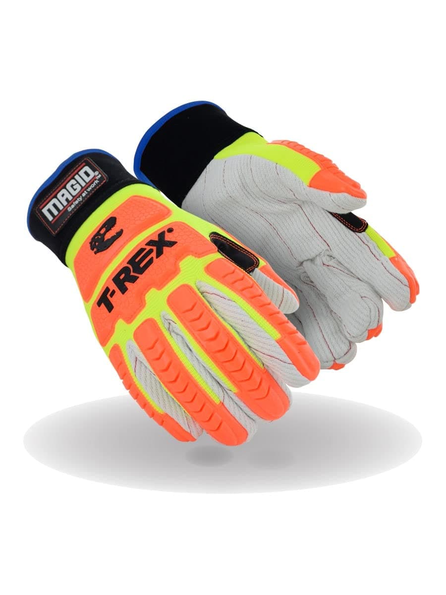 MAGID T-REX Primal Series Guantes impacto A2, palma corded, 48 pares, talla 7 Small TRX510WS-48