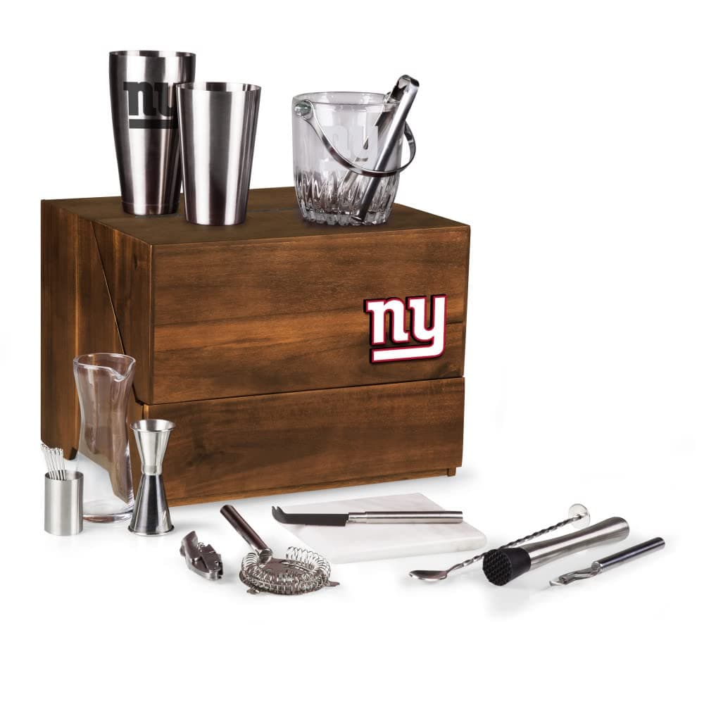PICNIC TIME Madison Acacia Tabletop Bar Tool Set New York Giants 668-44-508-217-2