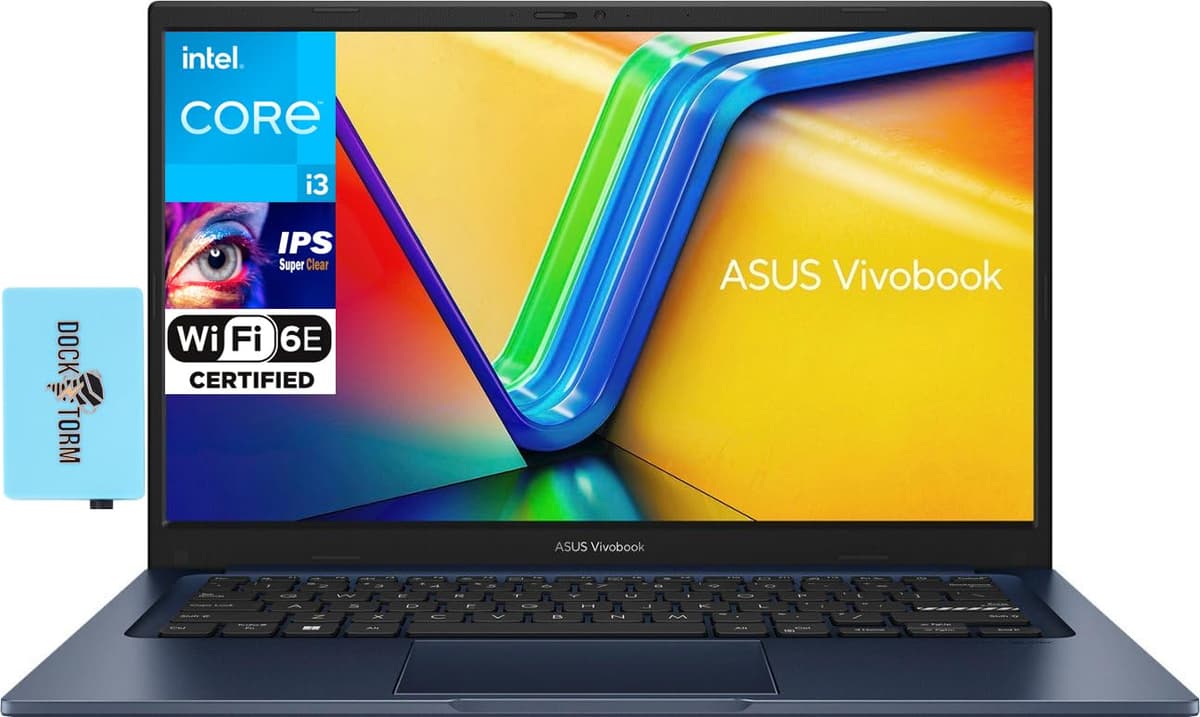 ASUS Vivobook Laptop 14.0" Pantalla FHD (Intel i3-1215U de 6 núcleos, 16 GB RAM, SSD PCIe 1 TB, Intel UHD, Wi-Fi 6E, Bluetooth 5.3, Cámara, Windows 11 Pro) con Expansor de Puertos USB DKZ X1404Z