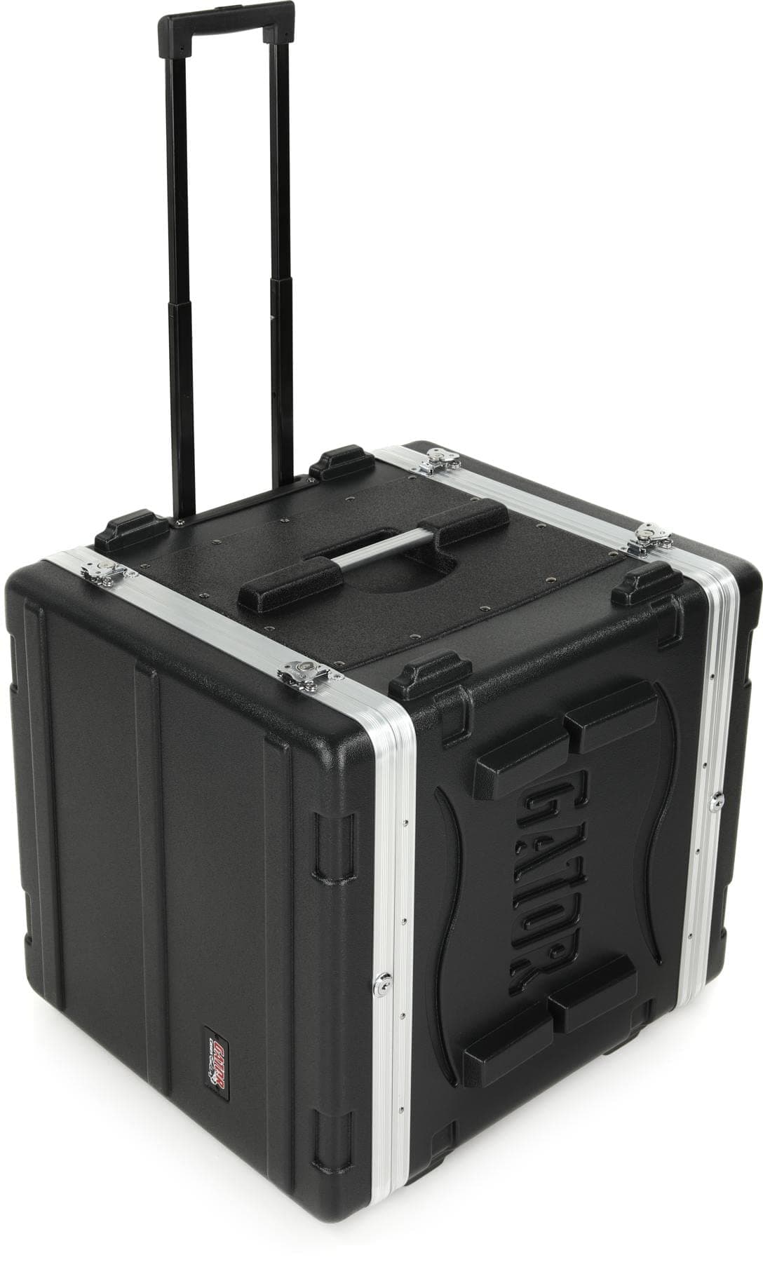 Gator Cases maletín rack moldeado ligero 10U con fuente de poder integrada, asas y ruedas retráctiles (GRR-10PL-US)