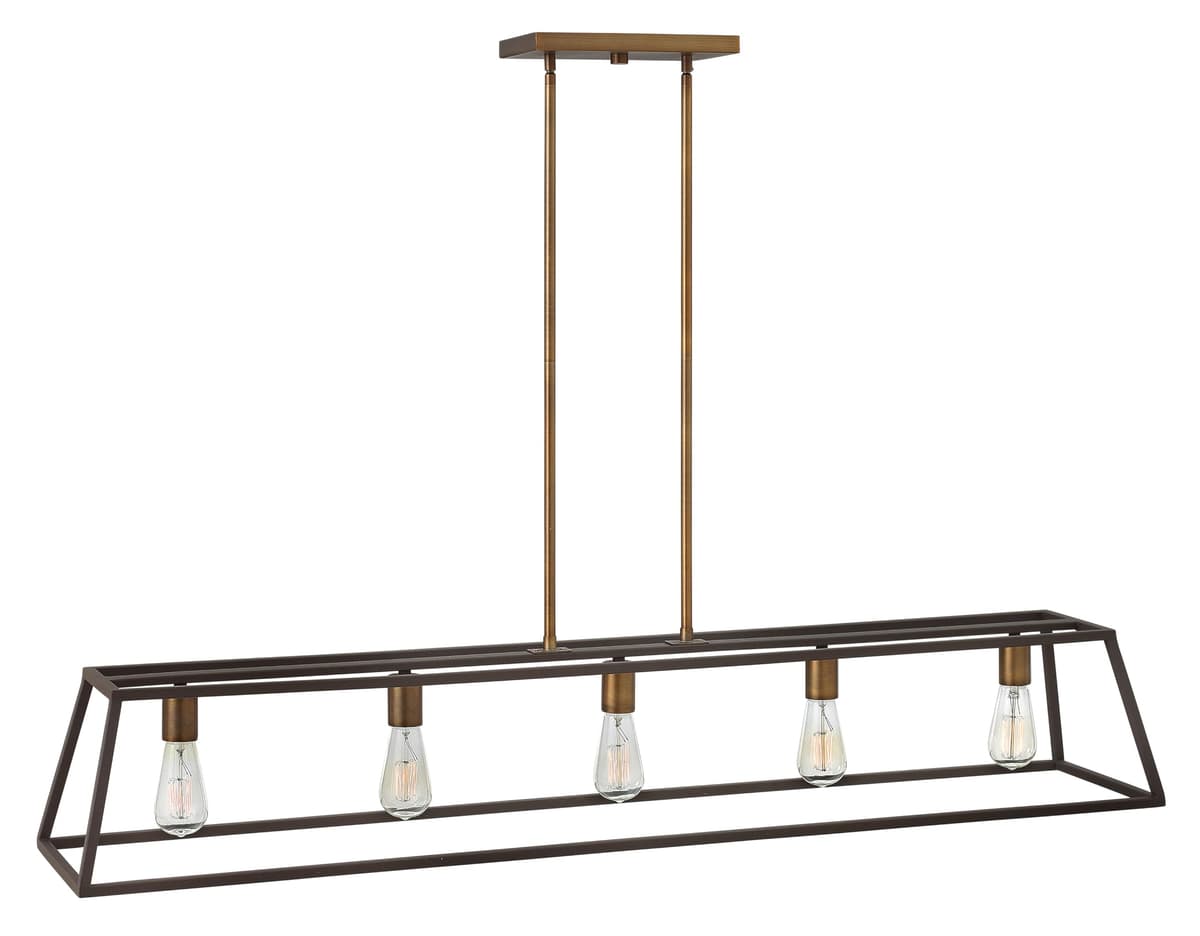 Lámpara colgante Hinkley Fulton 5 luces, bronce con acentos en heirloom brass 3335BZ