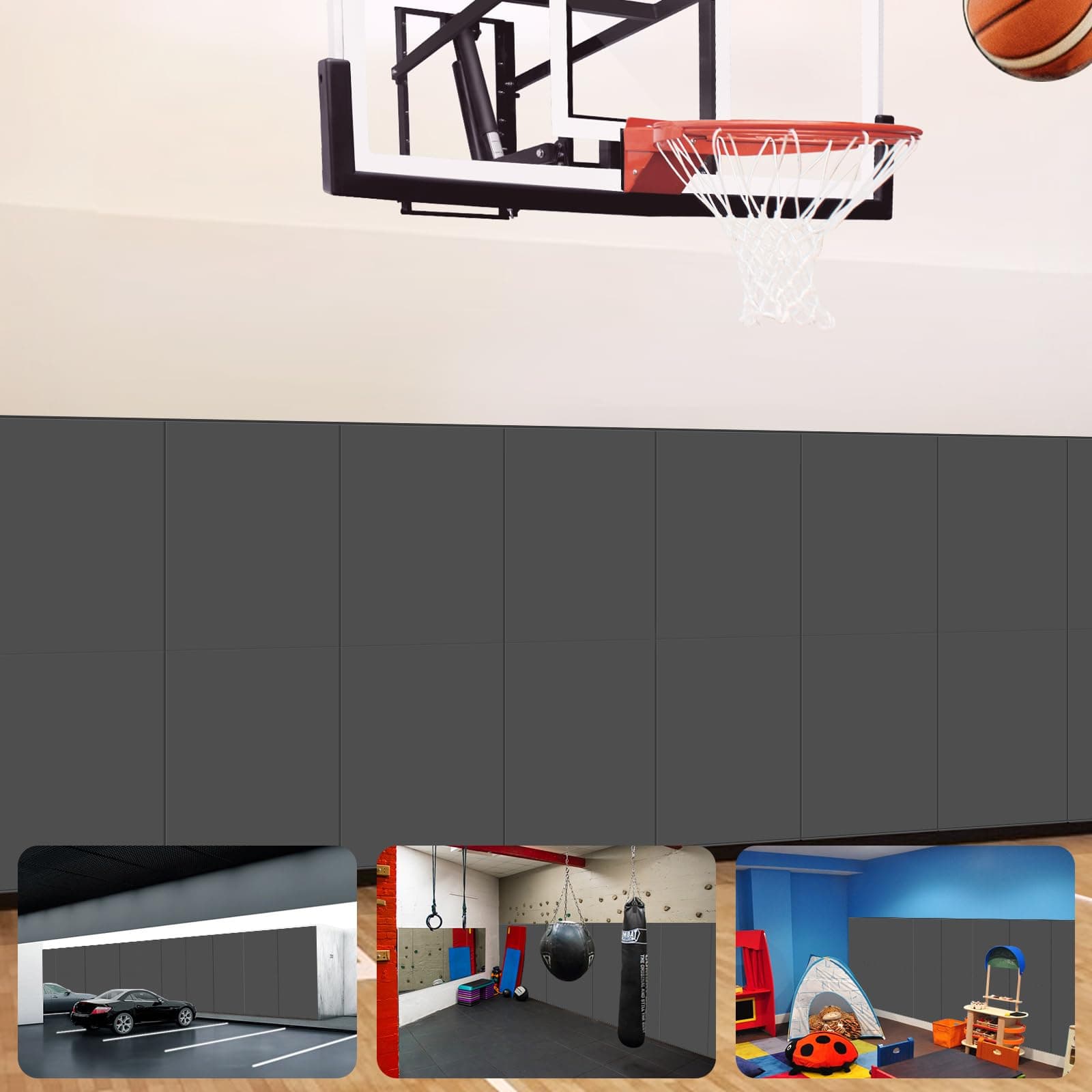 VANCL Wall Padding para gimnasio - 5 piezas, 2" grosor, gris Gym wall padding