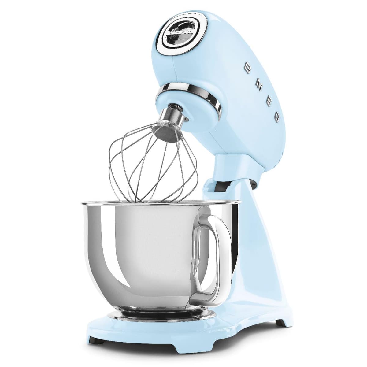 SMEG SMF03 Batidora de pie 5 qt, cabezal inclinable, estilo retro 50s, Azul pastel SMF03PBUS