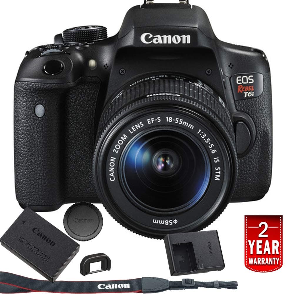 Canon EOS Rebel T6i cámara réflex digital con objetivo EF-S 18-55 mm IS STM - compatible con Wi-Fi (reacondicionada) 0591C003-cr