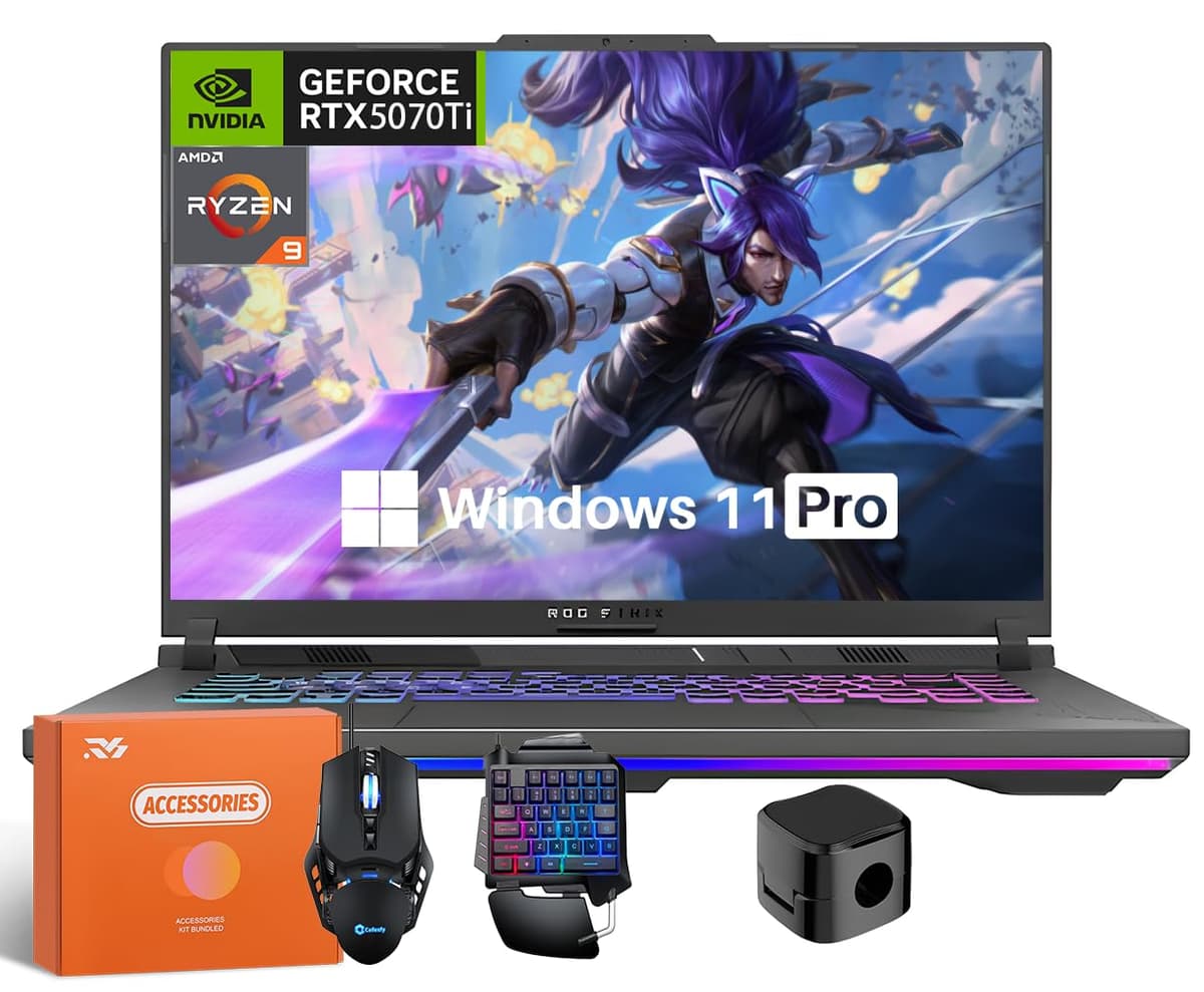 ASUS ROG Strix G16 16" WQXGA 165Hz - Ryzen 9 8940HX, RTX 5070 Ti 12GB, 64GB DDR5, 2TB SSD, Windows 11 Pro G614PR-G16.R95070TI