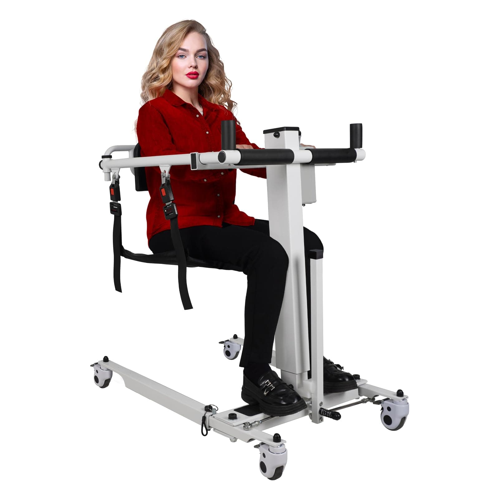 Achairgo Patient Lift Transfer Chair - Electric Assist Lift Aid for Home Care, Portable Folding Transport Wheelchair AOPLYW07