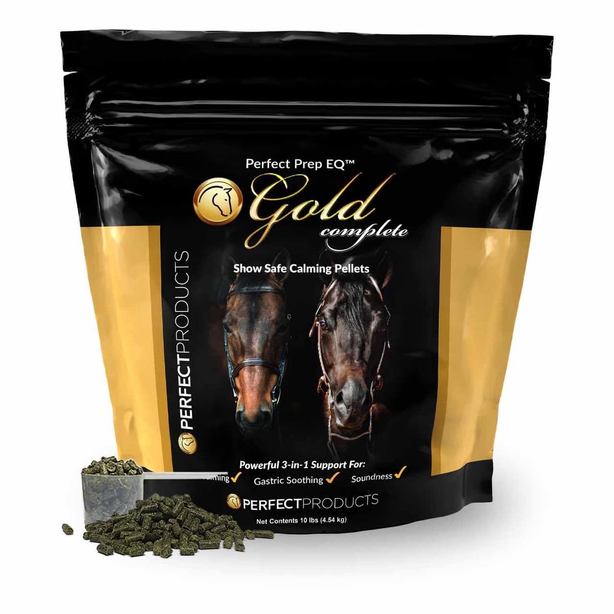 Perfect Prep EQ Gold Pellets Calmantes Completos (10LB) PPGPEL10