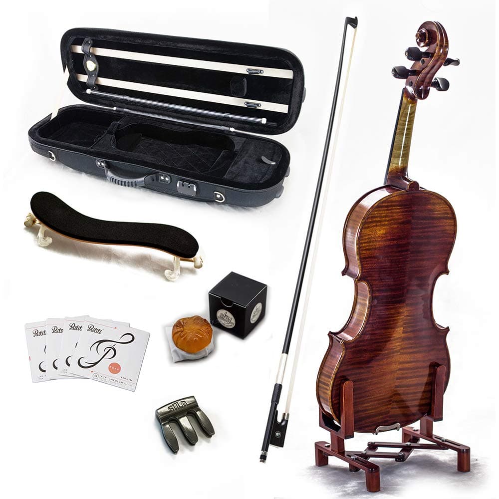 SKY Antique Violín Profesional 4/4 SKYVN502CB-44 con estuche, arco y accesorios