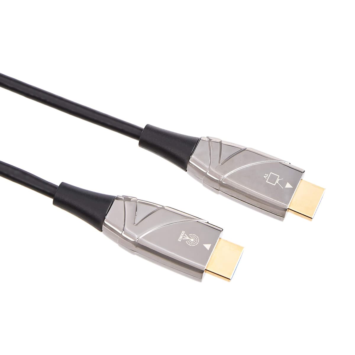 Cable HDMI de fibra óptica de alta velocidad Amazon Basics (18 Gbps, 4K/60 Hz) - 15 metros, paquete de 20, total 20 unidades, Negro HDMI-2.0-AOC-50FT-20C