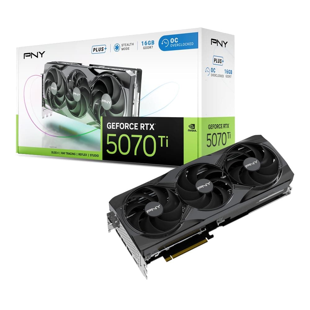 PNY NVIDIA GeForce RTX 5070 Ti OC Triple Fan Plus 16GB (Blackwell, DLSS 4) VCG5071T16TFXPB1-O