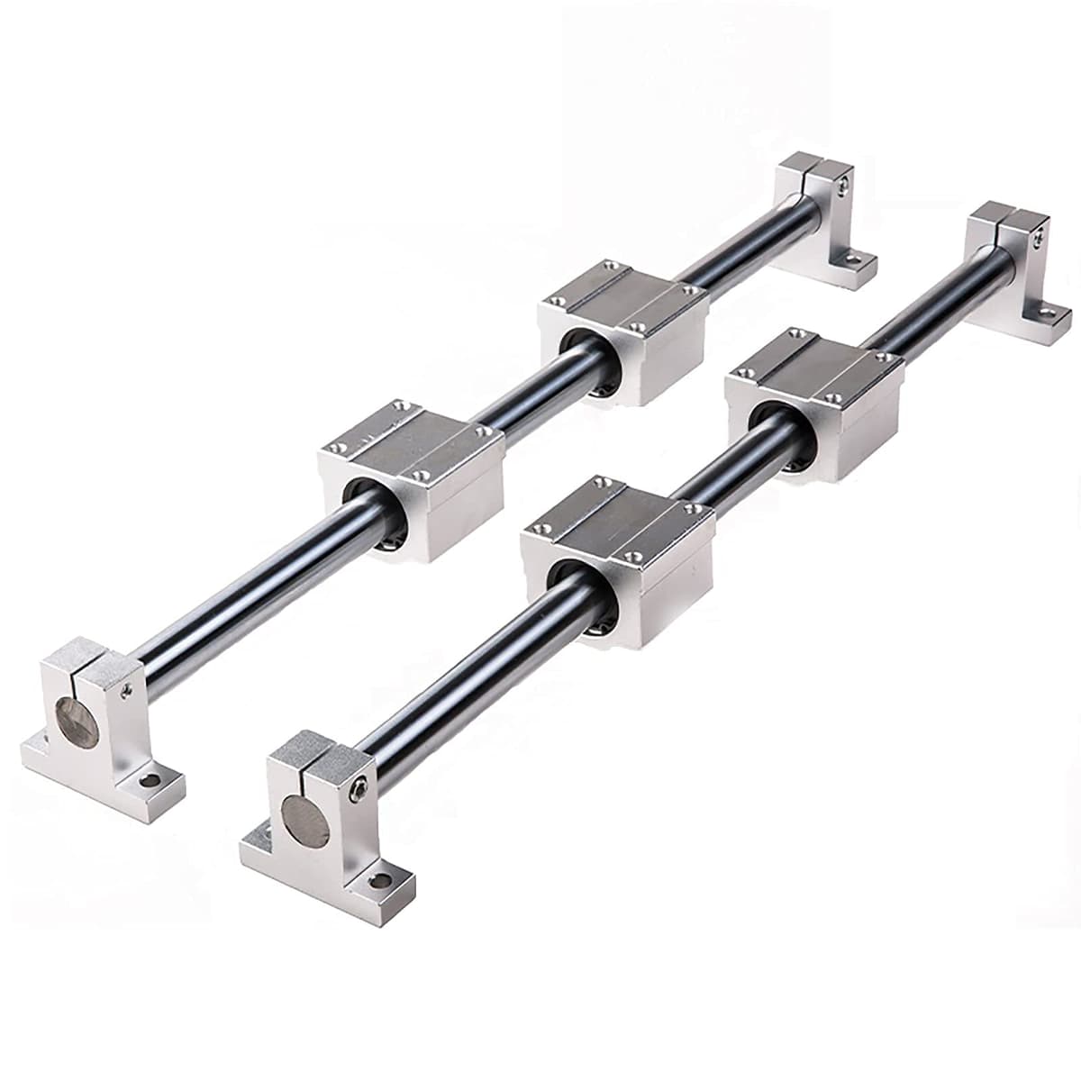 Juego lineal Mssoomm: 2 ejes D25 x 1600mm + 4 bloques SCS25UU + 4 soportes SK25 MS-GZTZ-D25-L1600
