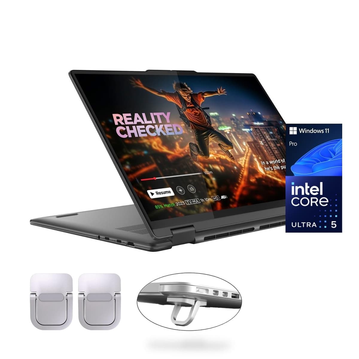 Lenovo Yoga 7i 2 en 1, 16" Pantalla Táctil 2K, Core Ultra 5 125U (equiv. i7-1355U), 16GB LPDDR5X, 1TB SSD, 300 nits, Teclado Retroiluminado, TB4, HDMI 2.1, Lector de Huellas, Wi-Fi 6E, Cámara Web, Soporte Portátil PDG, Windows 11 Pro
