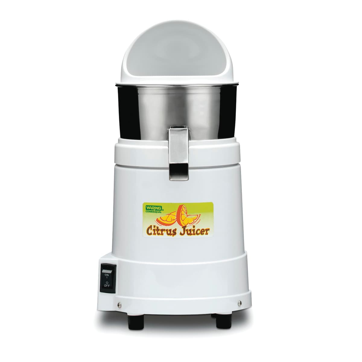 Waring Commercial JC4000 Exprimidor de cítricos de servicio pesado con cúpula, 120V, enchufe de fase 5-15, 10 x 10 x 19.5 pulgadas, blanco