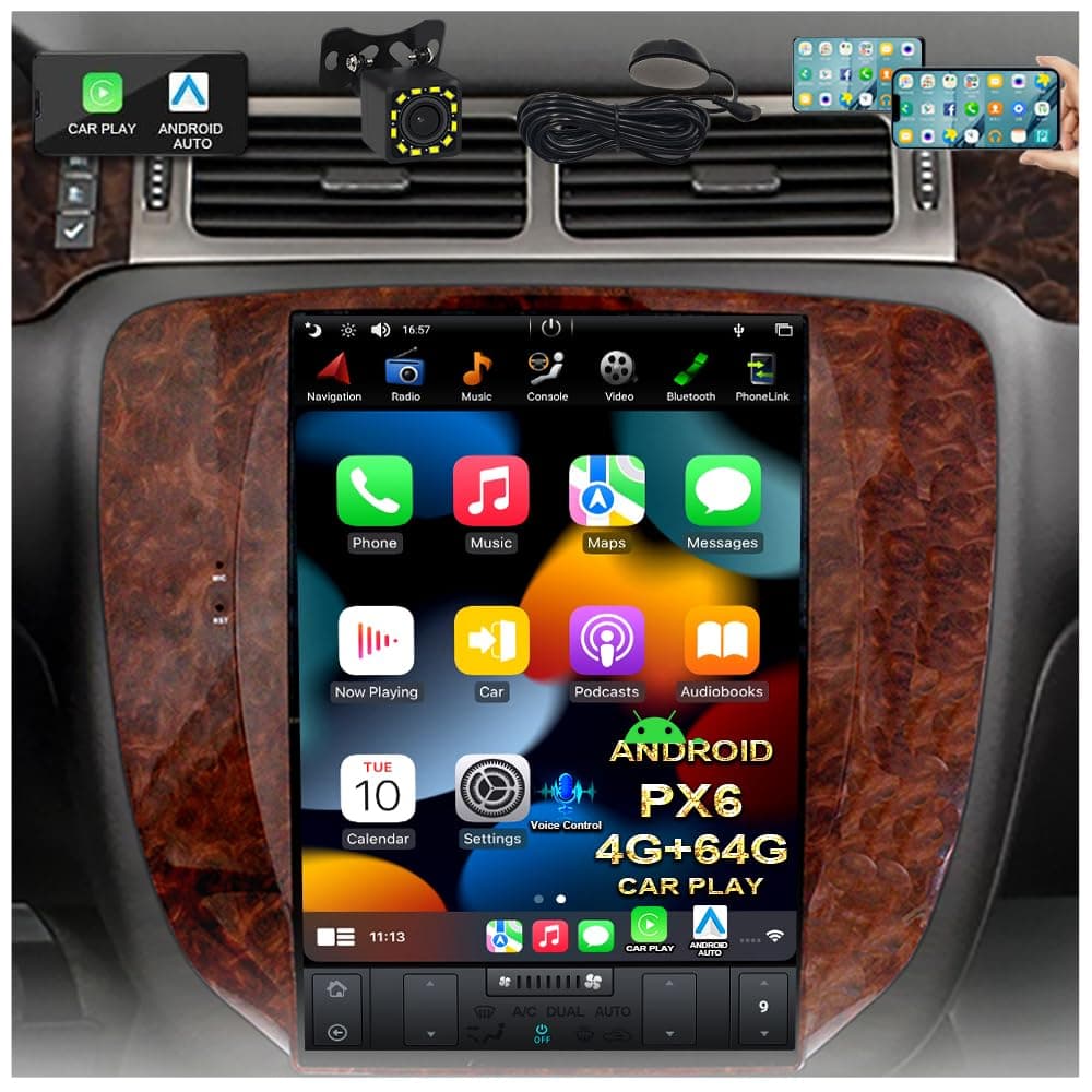 CUSP Radio auto con pantalla vertical 12.1" Android PX6,4G+64G, CarPlay y Android Auto CV-G631