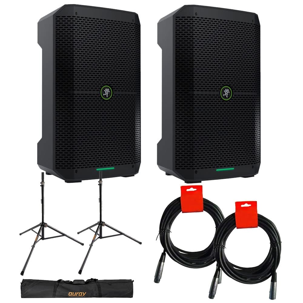 Mackie Thump Go 8 pulgadas Parlante Bluetooth Portátil a Batería (Pack x2) con Soportes Auray y Cable XLR THUMP G0