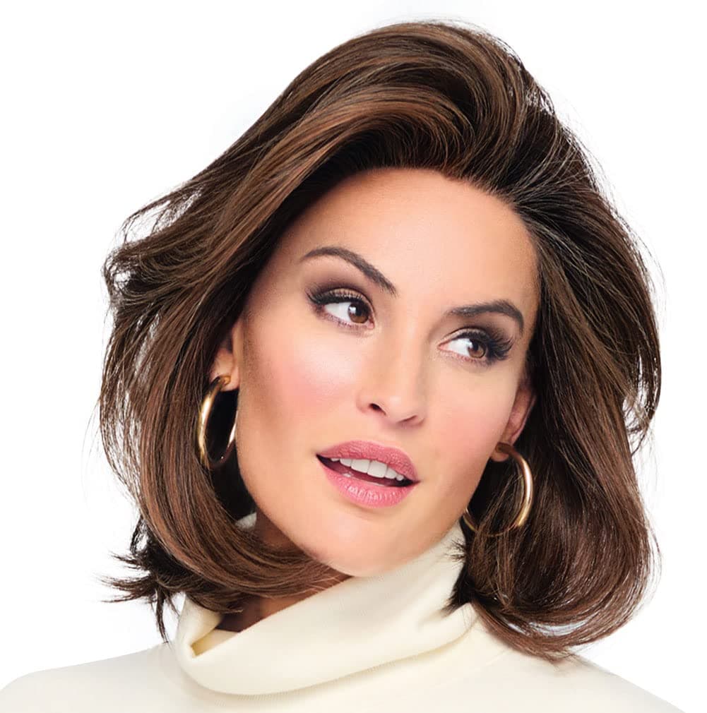 Raquel Welch Flying Solo peluca page boy a la altura del hombro, 100% anudada a mano por Hairuwear, casquete Petite-Average, RL8/29 Hazelnut