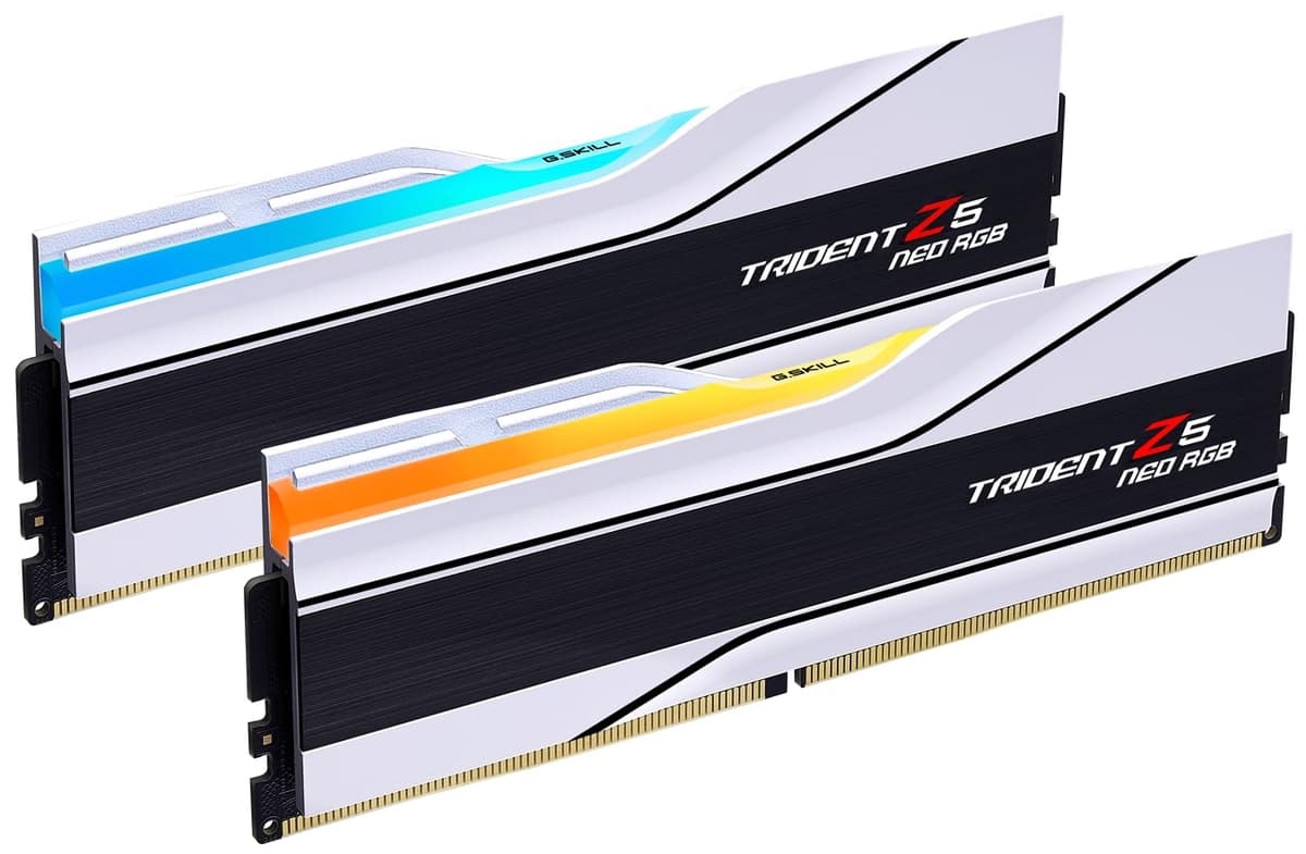 G.SKILL Trident Z5 Neo RGB DDR5 64GB (2x32GB) 6000MT/s CL26 (Matte White) F5-6000J2636H32GX2-TZ5NRW