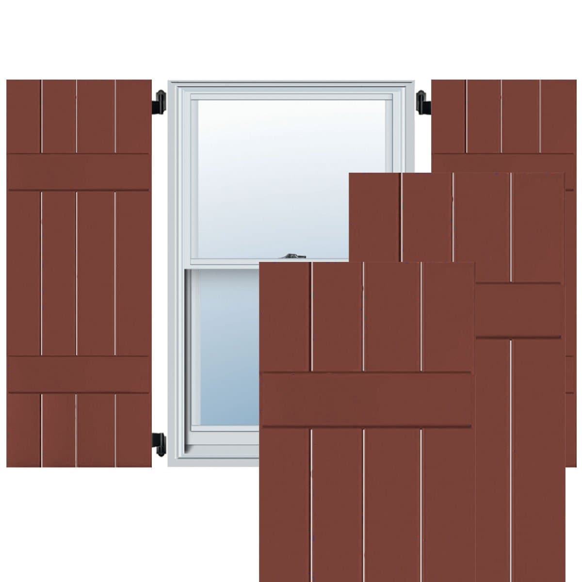 Ekena Millwork RWB15X048RWM persiana exterior de madera auténtica Board-n-Batten 15" x 48" (par)