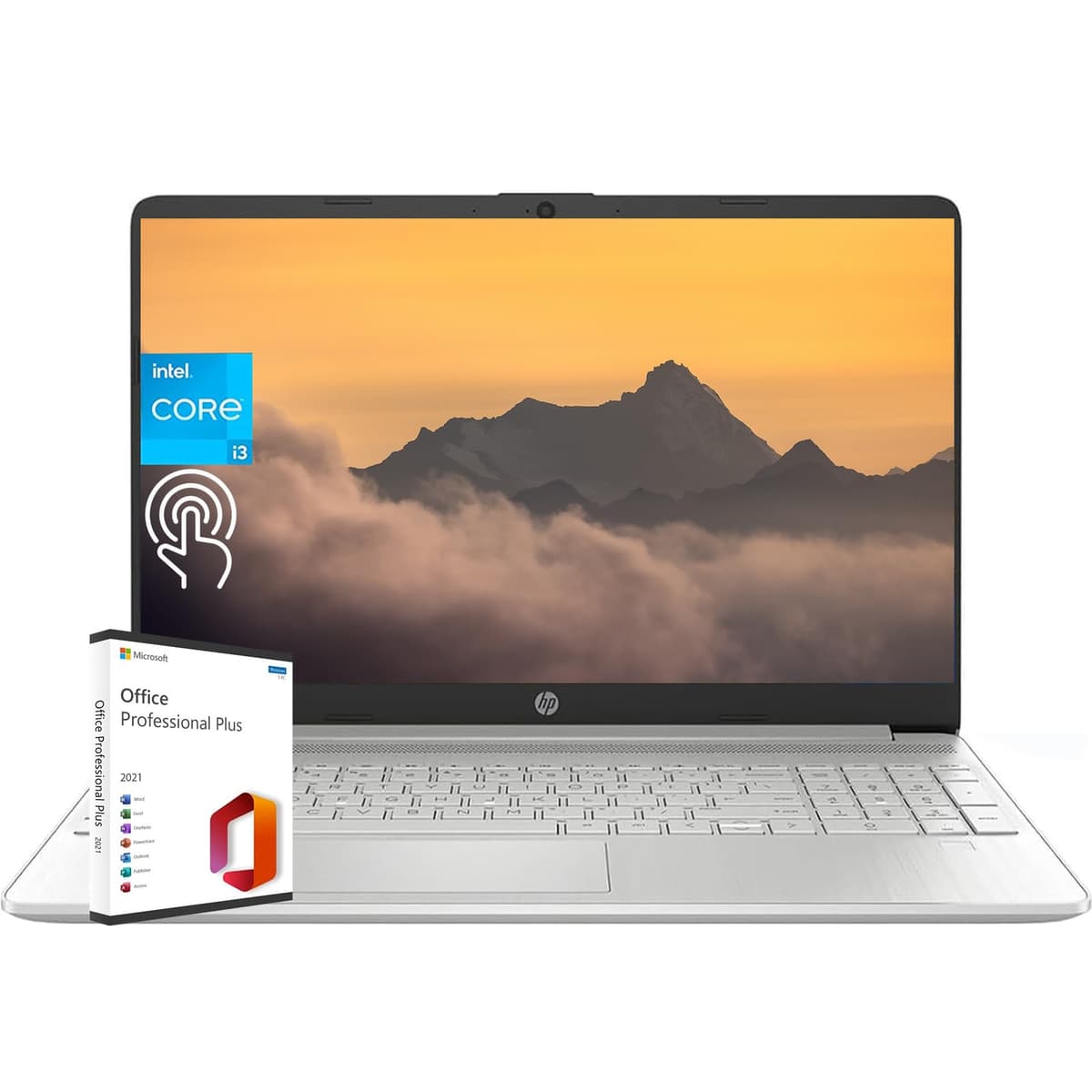 Laptop HP para Negocios y Estudiantes, 15.6" HD Táctil, Intel i3-1215U 6 núcleos, 32GB RAM, 2TB SSD, Gráficos Intel UHD, Windows 11 Home, con Licencia Vitalicia de Microsoft Office HP Laptop