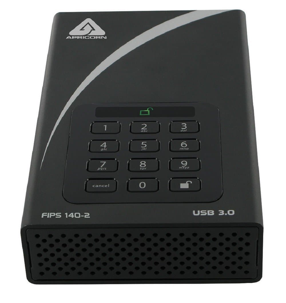 Disco Duro Encriptado Apricorn Aegis Desktop Padlock 6TB Validado FIPS 140-2 con Encriptación de 256 Bits (ADT-3PL256F-6000)